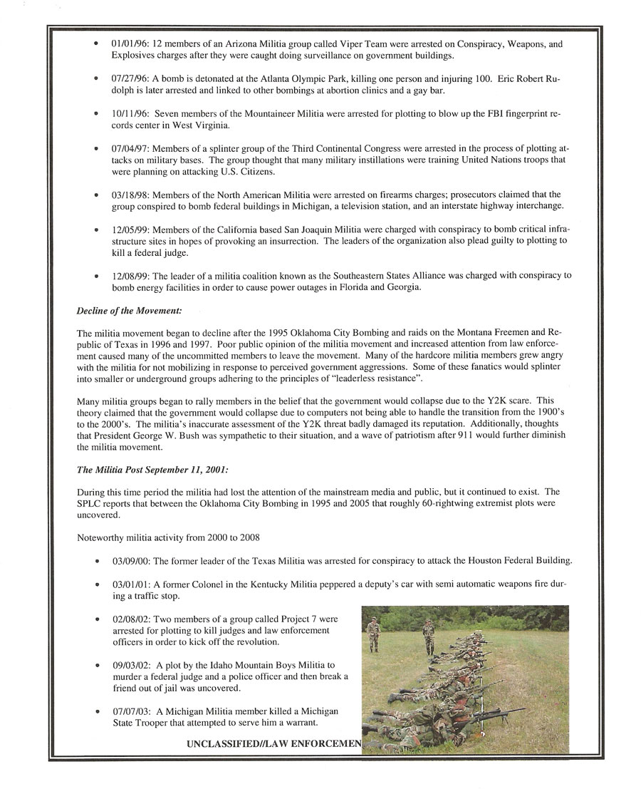 Missouri Information Analysis Center (MIAC) Report on the Modern Militia Movement (page 2)