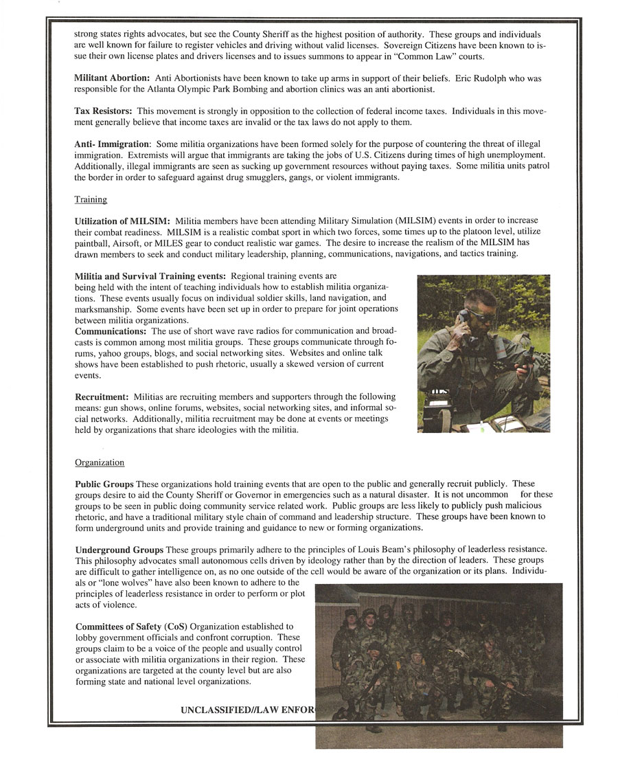 Missouri Information Analysis Center (MIAC) Report on the Modern Militia Movement (page 4)