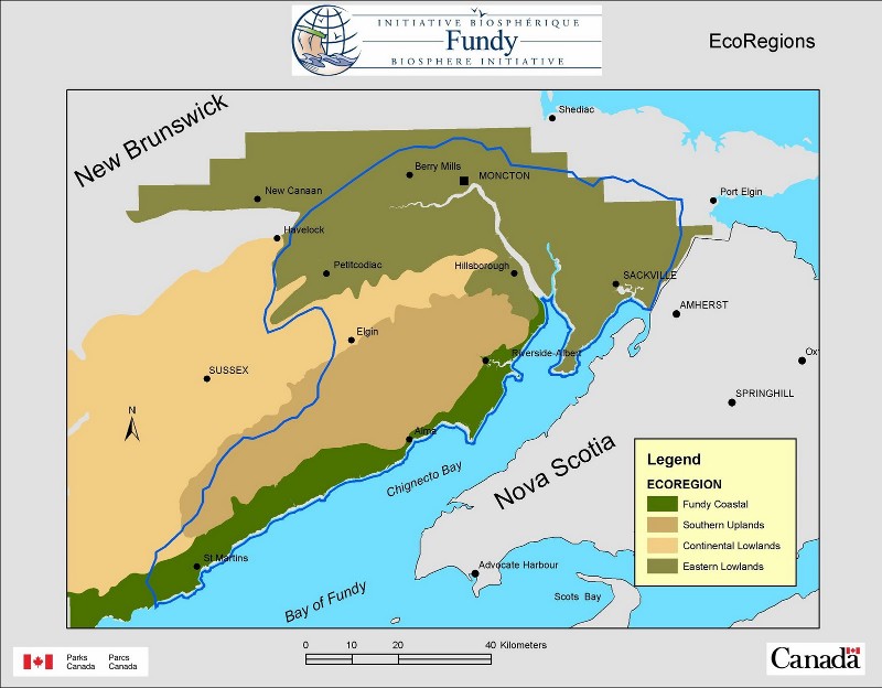 Another map of the Fundy Biosphere Reserve, from Parks Canada. Petitcodiac is included in the designation. biosphere ecoregion1